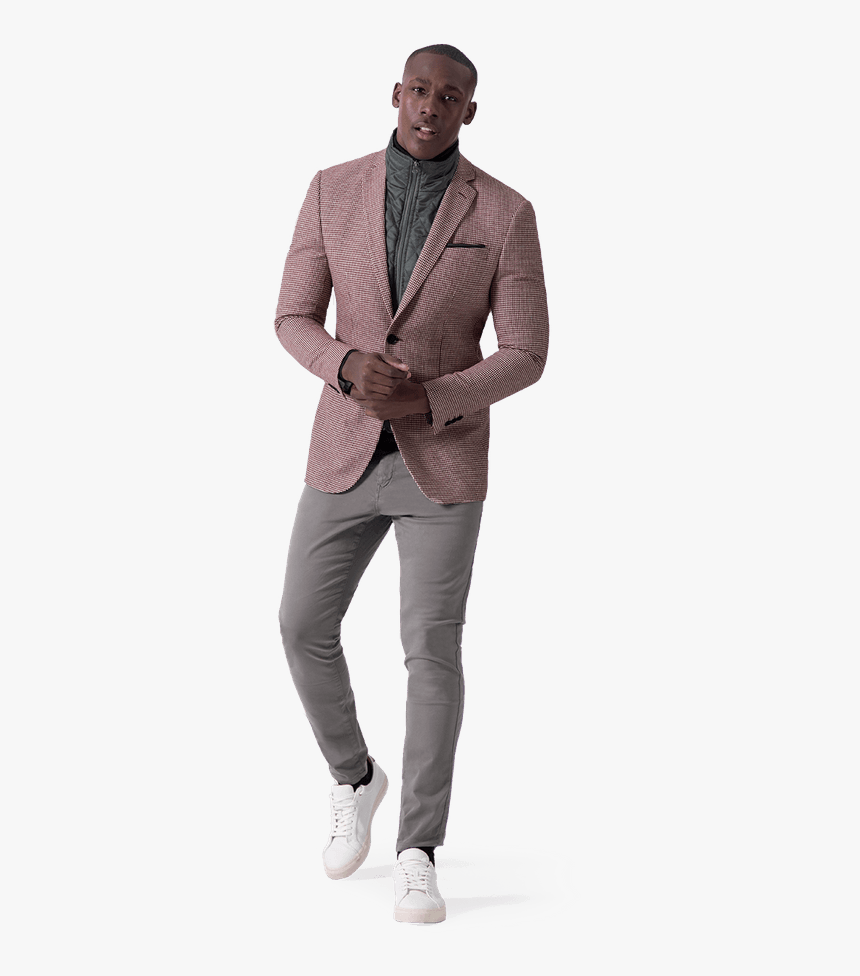 Red Tweed Suit Jacket With Pocket Square With Removable - Veste Avec Gilet, HD Png Download, Free Download