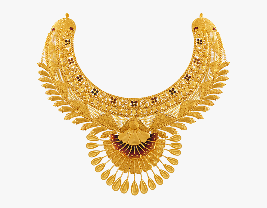 Gold Necklace 22k Yellow Gold Necklace Pc Chandra Jewellers - Gold Pc Chandra Jewellers Wedding Necklace Collection, HD Png Download, Free Download