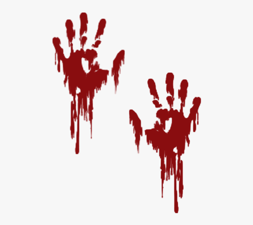 #hands #hand #blood #dead #red #splatter #icicles #sticker - Transparent Background Bloody Handprint, HD Png Download, Free Download