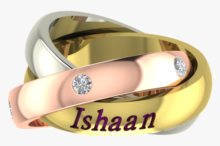 Custom Made Trinity Rings With Names - Ishaan Name Ring, HD Png Download, Free Download