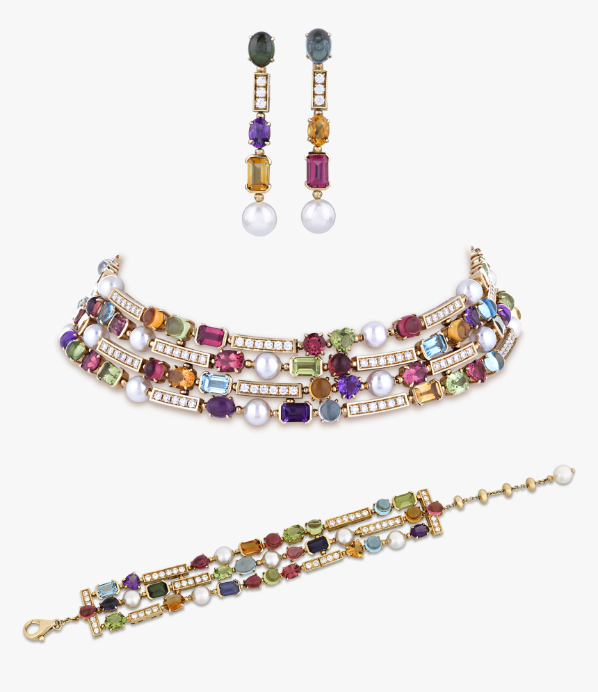 Bulgari “allegra” Multi-gemstone Jewelry Suite - Bulgari Allegra Necklace, HD Png Download, Free Download