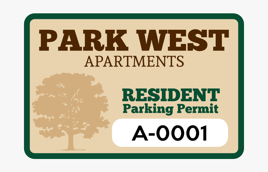 Apartment Rectangle Parking Permit Sticker - Apartment Entry Car Sticker, HD Png Download, Free Download