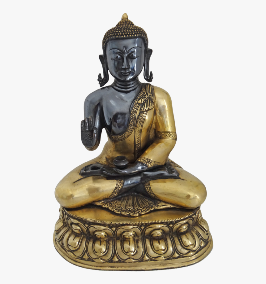 Brass Black Meditating Buddha With Golden Finish Statue, - Gautama Buddha, HD Png Download, Free Download