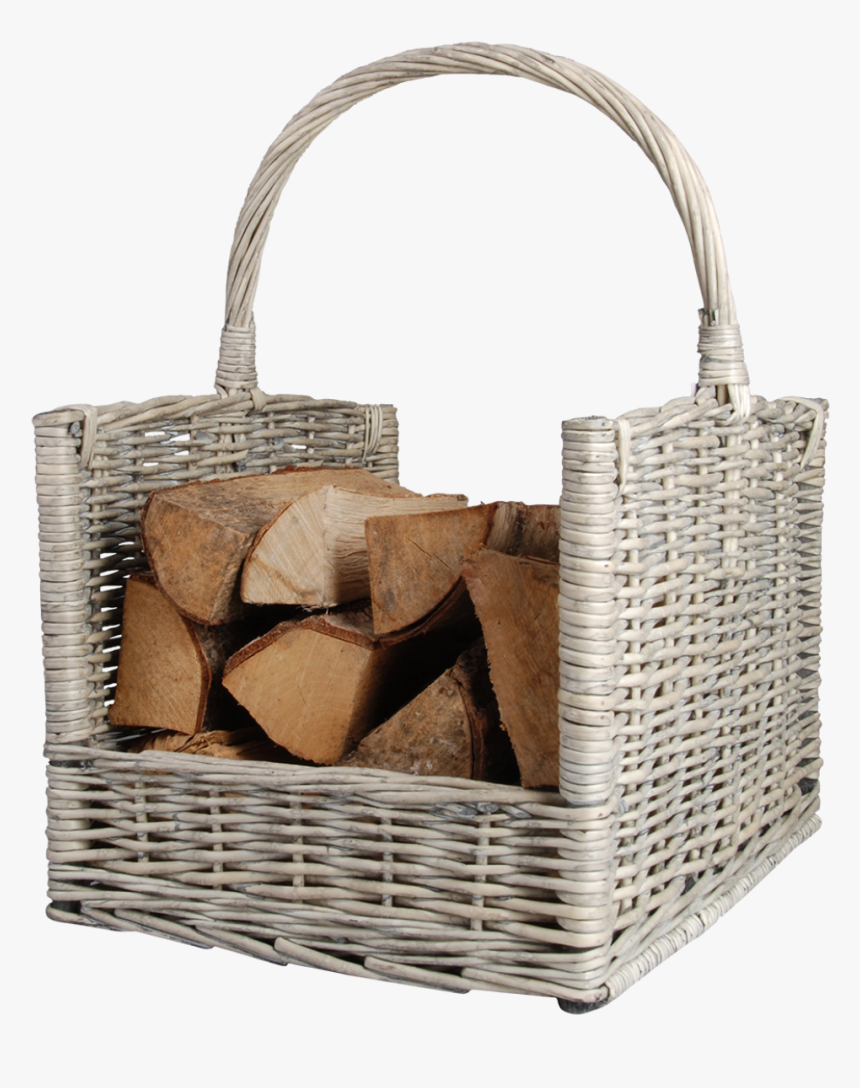 Wood Log Basket Grey - Log Basket, HD Png Download, Free Download