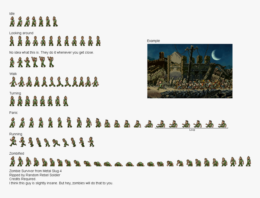 Metal Slug Zombies Sprites , Png Download - Metal Slug Nadia Sprites, Transparent Png, Free Download