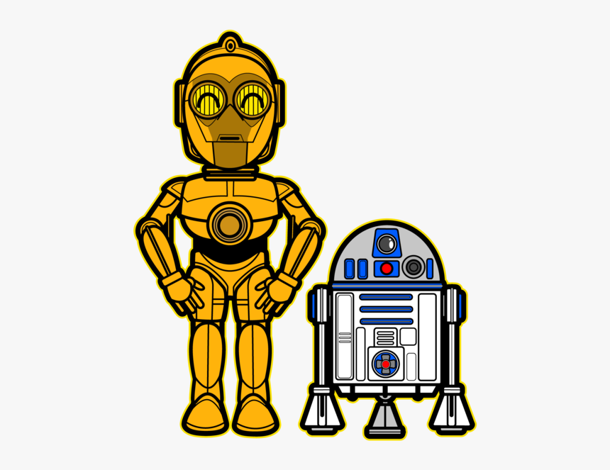 Kawaii C3 Po And R2 D2 A Long Time Ago In A Galaxy - R2d2 And C3po Cartoon, HD Png Download, Free Download