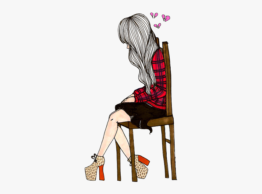 Girl Drawings Heart Broken, HD Png Download, Free Download