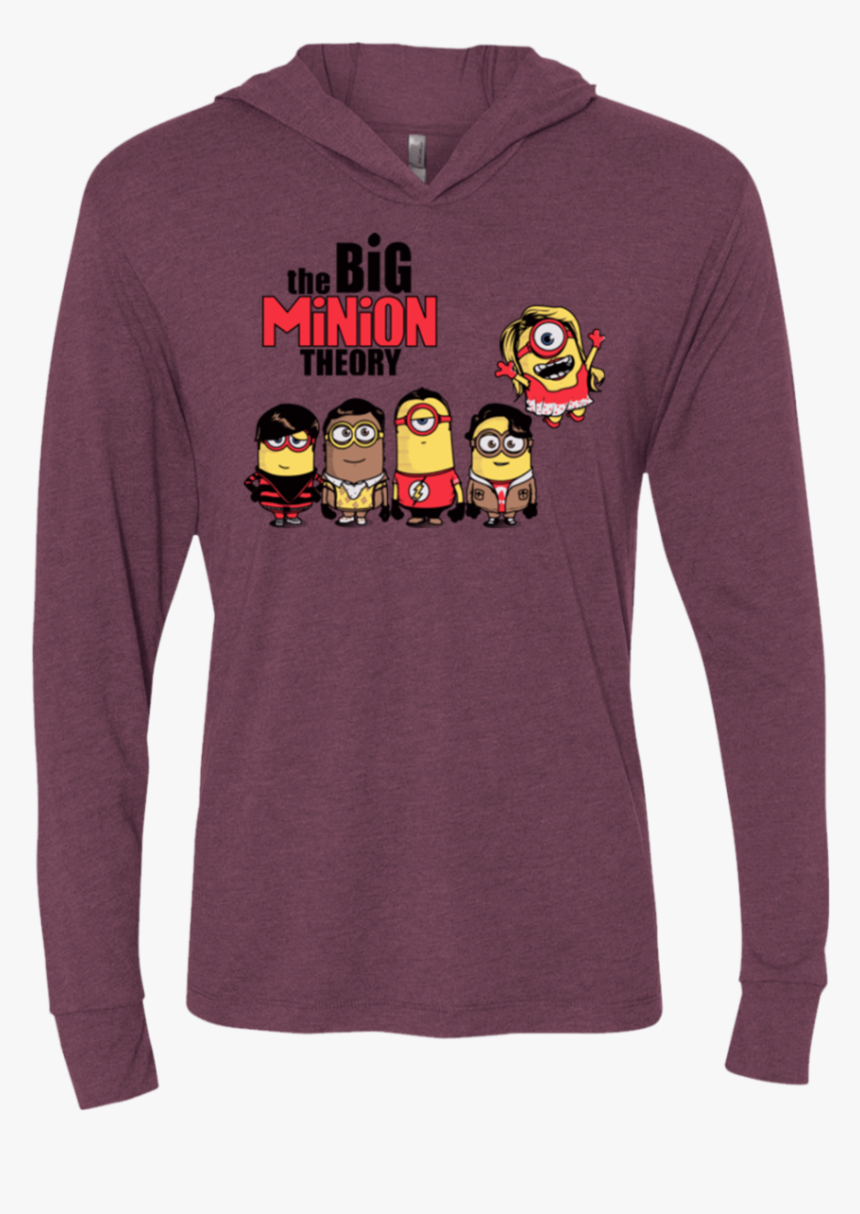 The Big Minion Theory Triblend Long Sleeve Hoodie Tee, HD Png Download, Free Download