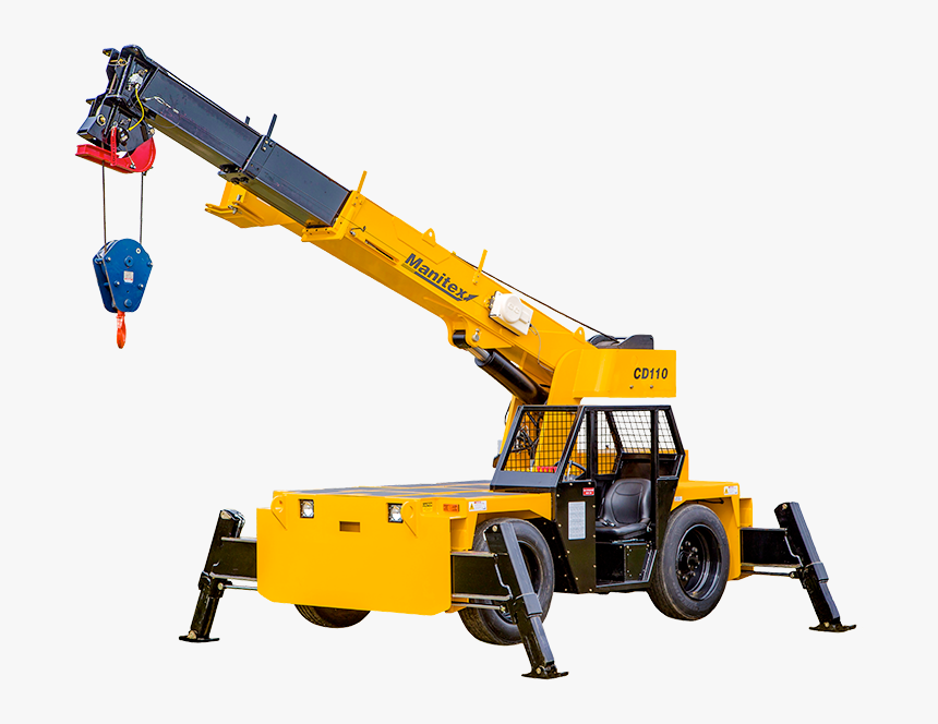 Manitex Cd110 Truck Crane With Legs Extended - Small Carry Deck Crane, HD Png Download, Free Download