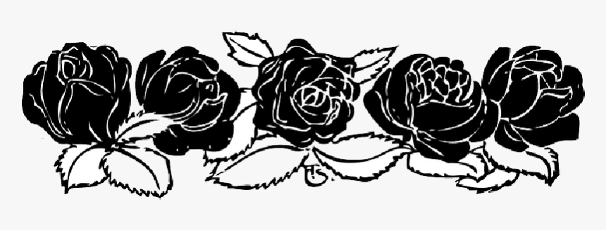 Black, Decorations, Corner, Outline, White, Border - Black Rose Border Png, Transparent Png, Free Download