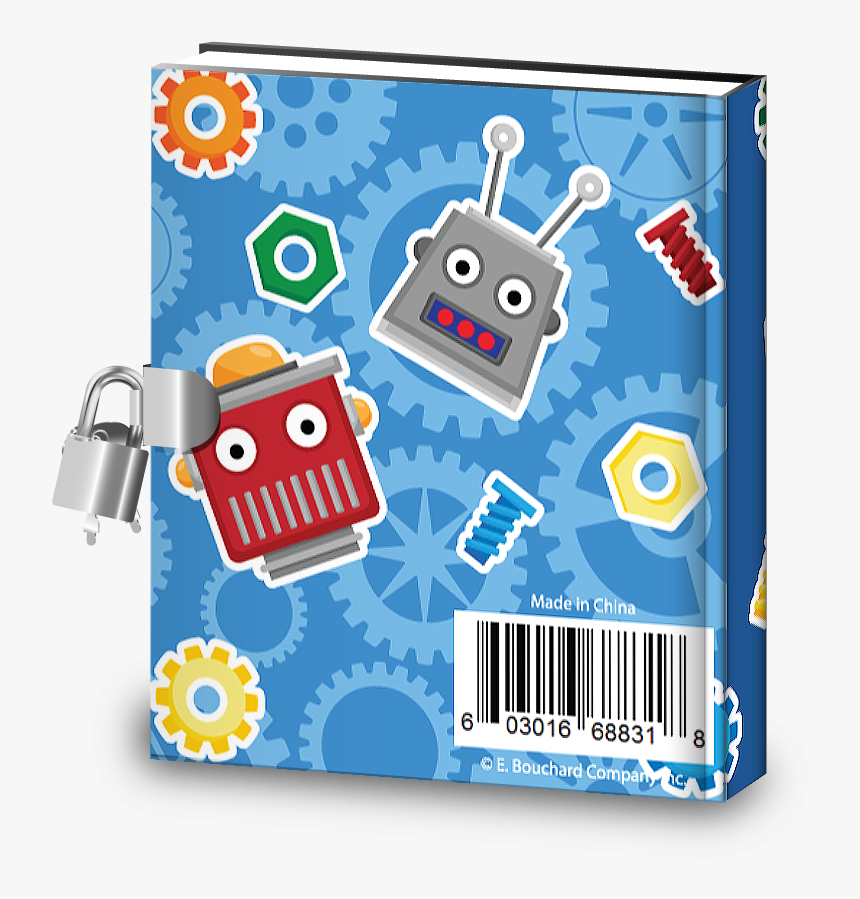 Robot Kids Diary With Lock - Cartoon, HD Png Download, Free Download