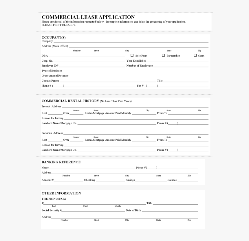 Commercial Lease Application, HD Png Download, Free Download