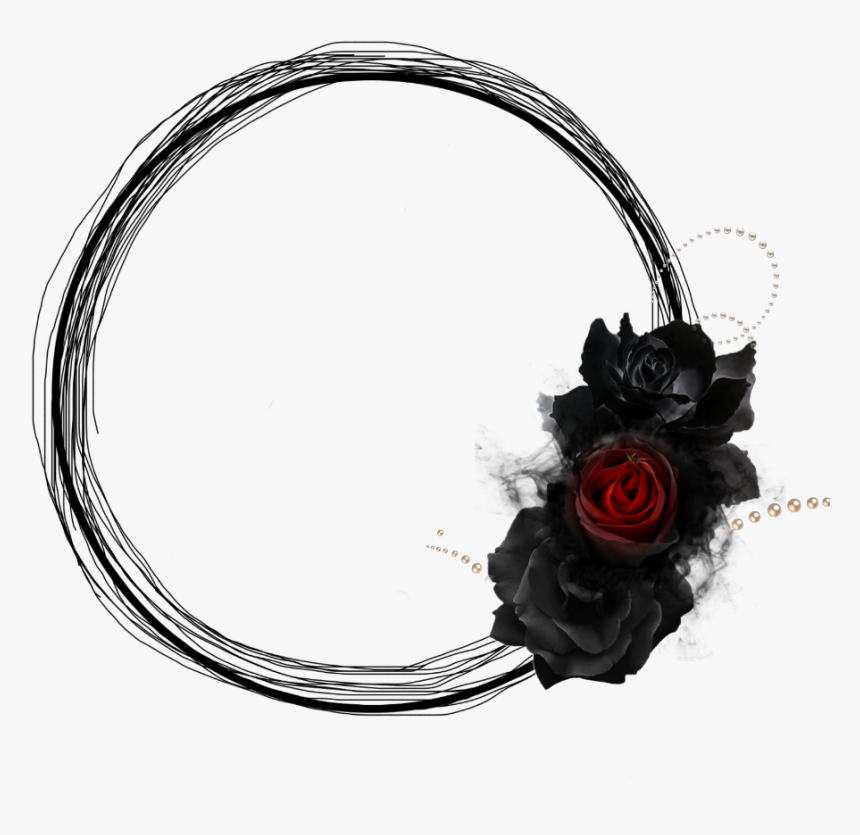 #black Frame #frame #marco #redondo #negro #rosas - Bangle, HD Png Download, Free Download