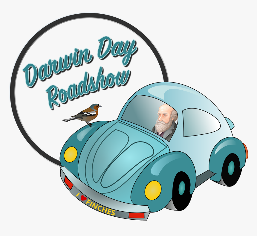 Charles Darwin In A Car With A Finch On The Hood - Mobil Vw Kartun, HD Png Download, Free Download