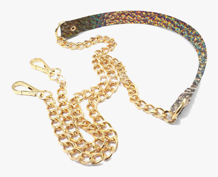 Leather And Gold Chain Strap, HD Png Download, Free Download