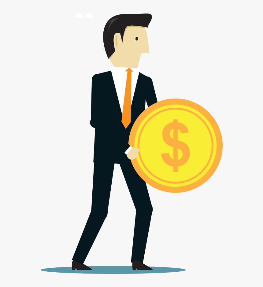 Business Man Holding Little Money - Illustration, HD Png Download, Free Download