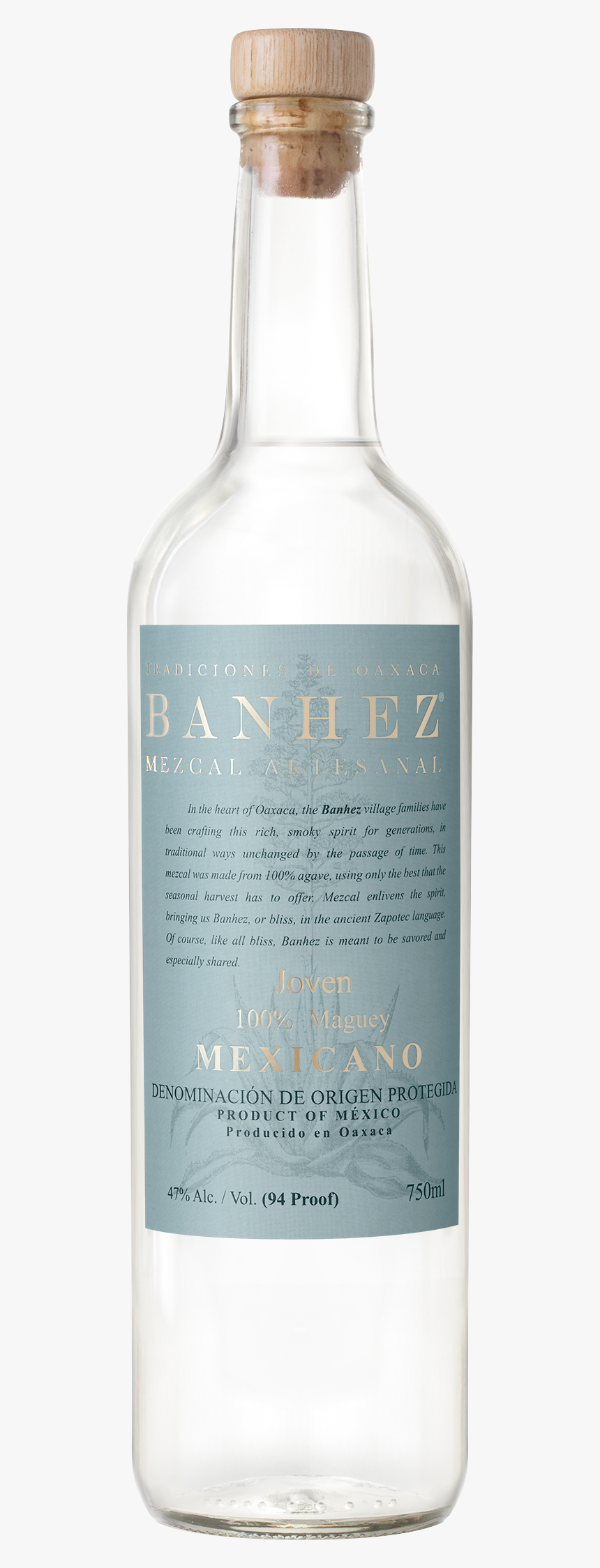 750ml Banhez Mexicano - Glass Bottle, HD Png Download, Free Download