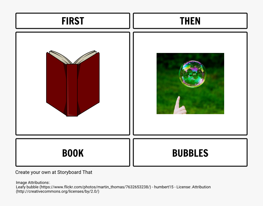 First Book Then Bubble Example"
 Style="max-width - Example Of First Then Board, HD Png Download, Free Download