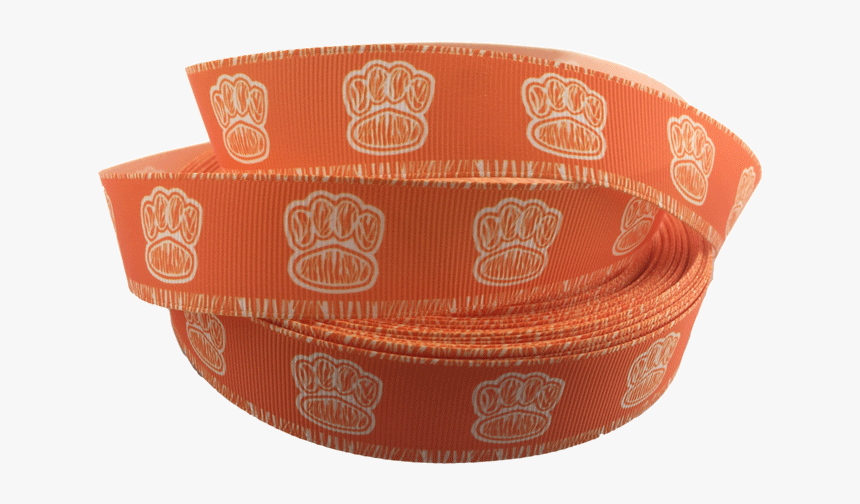 Ribbons [tag] Orange Paw Print Grosgrain Ribbons 1″ - Belt, HD Png Download, Free Download
