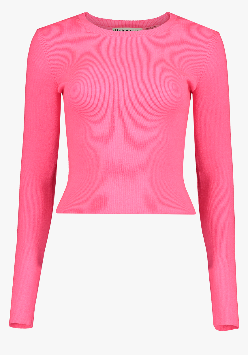 Front View Image Of Alice & Olivia Long Sleeve Ciara - Sweater, HD Png Download, Free Download