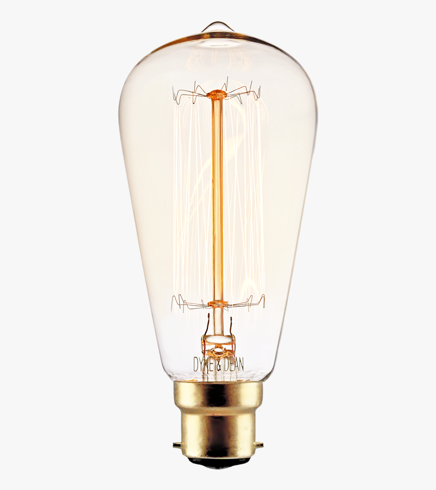 Squirrel Cage Edison Bayonet Filament Bulb 40w , Png - Incandescent Light Bulb, Transparent Png, Free Download