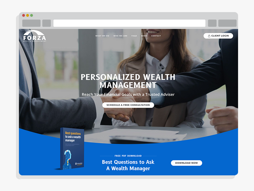 New Website Design For Forza Wealth Management - Online Advertising, HD Png Download, Free Download