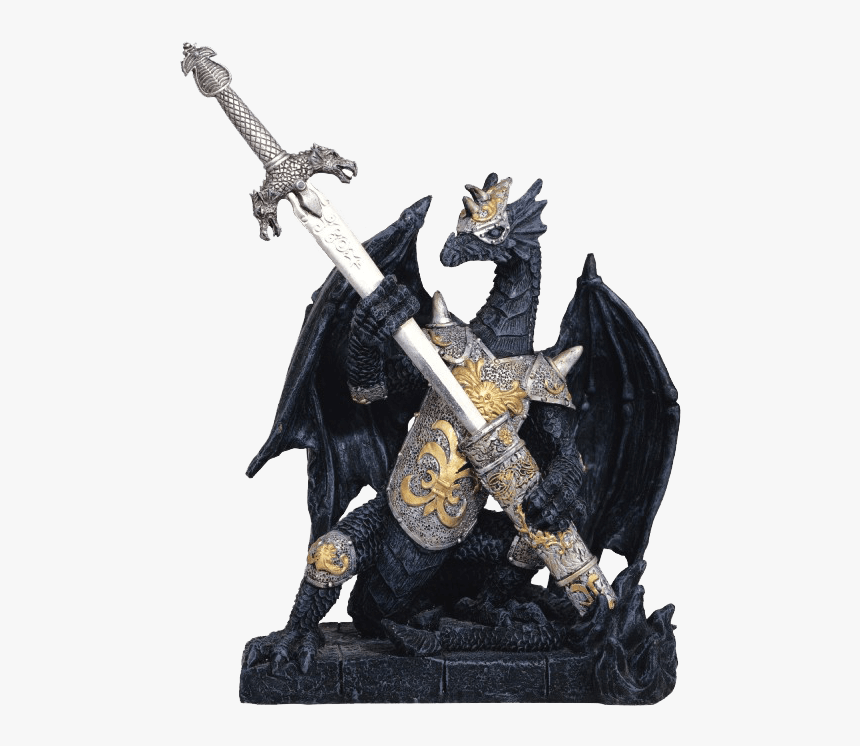 Dragon With Sword Statue - Statue, HD Png Download, Free Download