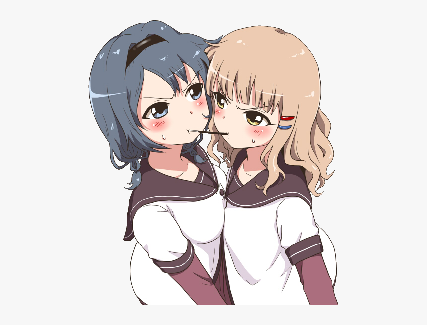 Pocky Game With Your Best Friend~
@ - Anime Girl Tsundere Yuri, HD Png Download, Free Download