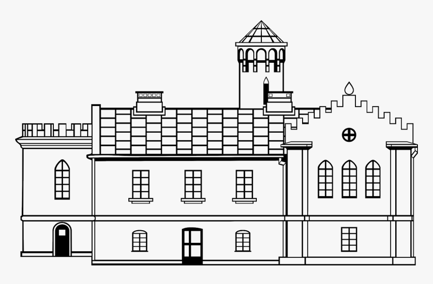 Mansion Black And White Clipart, HD Png Download, Free Download