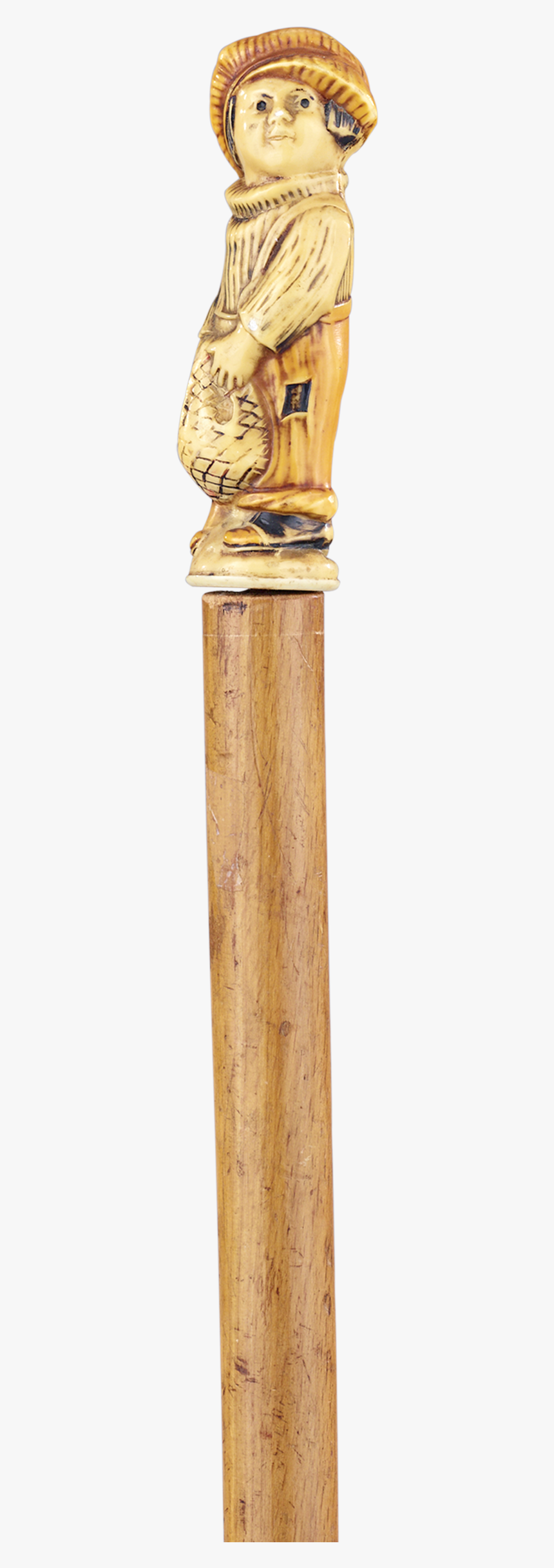 Carved Peasant Boy Cane - Statue, HD Png Download, Free Download