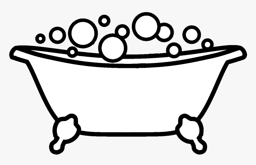 Transparent Shampoo Clipart Black And White - Bubble Bath Clipart Black And White, HD Png Download, Free Download
