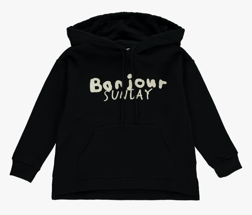 Hoodie Sweater Bonjour, Black - Hoodie, HD Png Download, Free Download