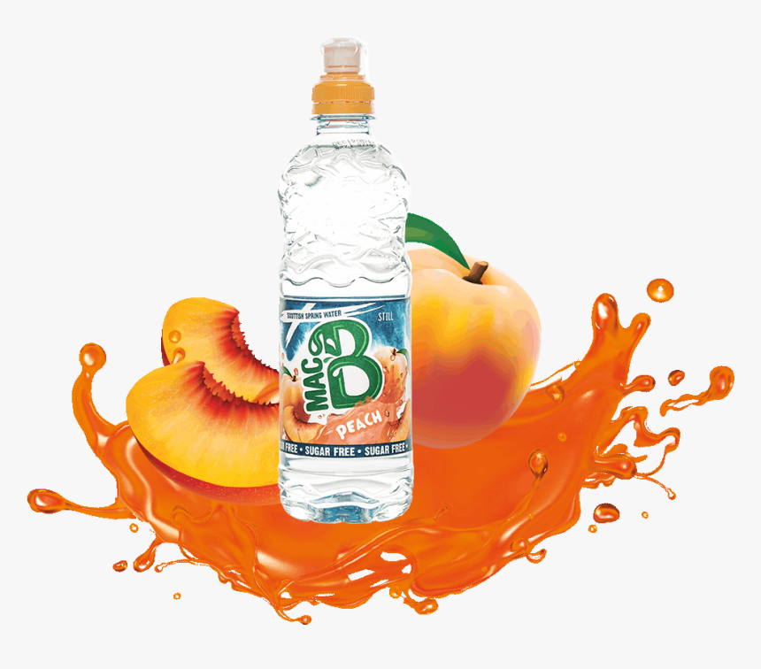 A Bottle Of Peach Flavoured Macb Natural Spring Water - Bottled Water, HD Png Download, Free Download