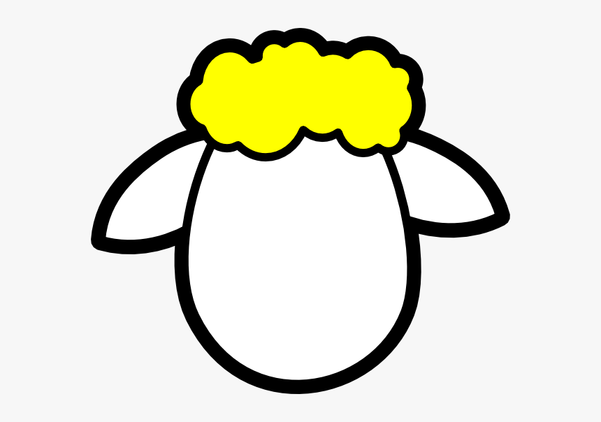 Yellow Clipart Gumdrop - Sheep Face Clipart Black And White, HD Png Download, Free Download