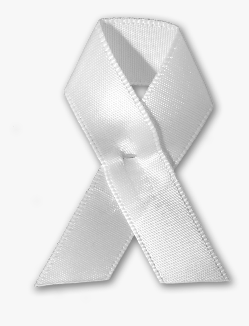 White Ribbon With Pin, HD Png Download, Free Download