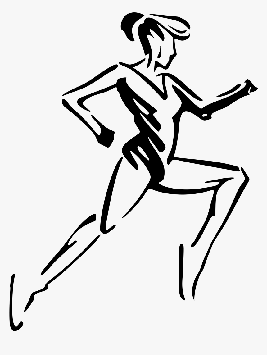 Athlete Drawing Sprinter - Girl Sprinter Drawing, HD Png Download, Free Download