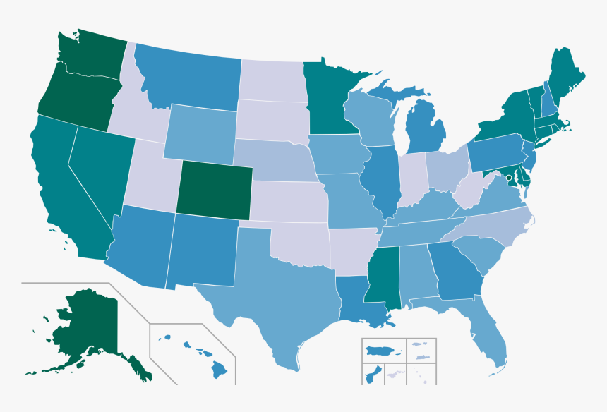 2018 Marijuana Legalization Map, HD Png Download, Free Download