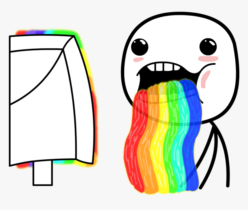 Ff0248 Puking Rainbows Guy In Hd By Lem - Rainbow Meme Png, Transparent Png, Free Download