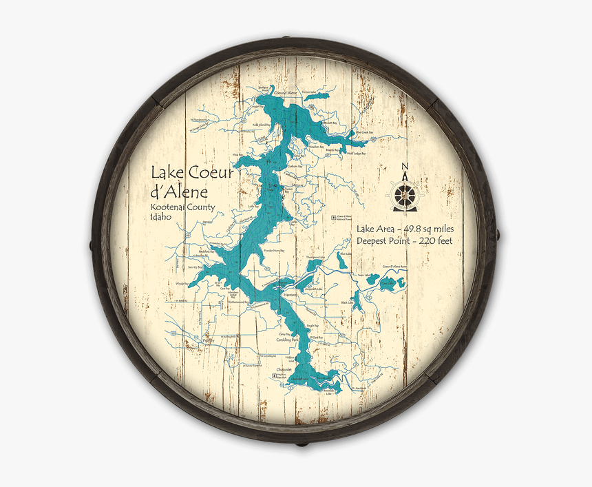 Lake Coeur D Alene Map, HD Png Download, Free Download