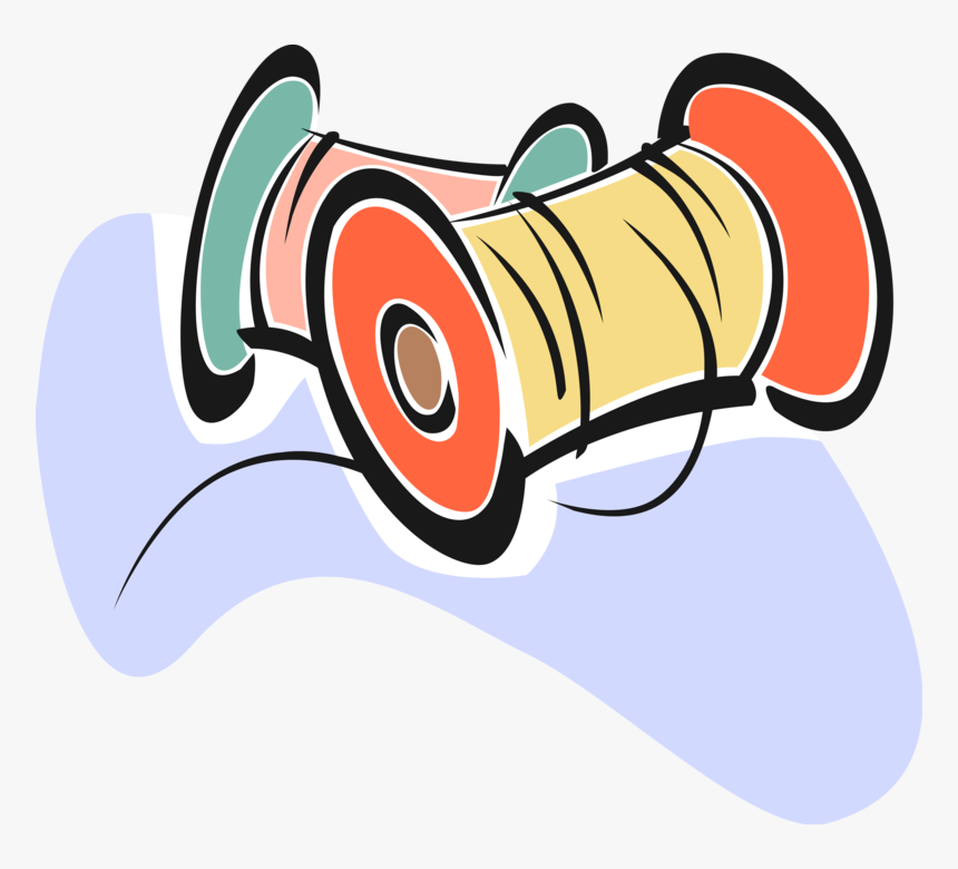 Vector Illustration Of Spools Of Fine Cord Thread Of - Desenho Carretel De Linha Png, Transparent Png, Free Download