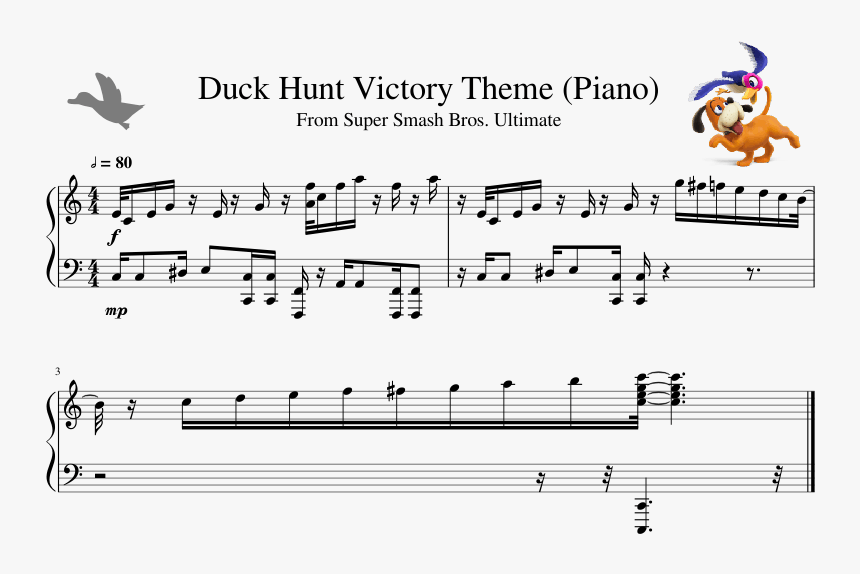 Duck Hunt Victory Theme Piano - Twinkle Twinkle Little Star Sheet, HD Png Download, Free Download