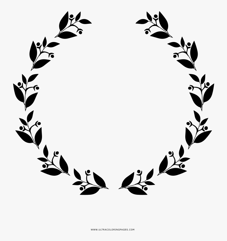 Laurel Wreath Coloring Page - Flower Wreath Coloring Page, HD Png Download, Free Download