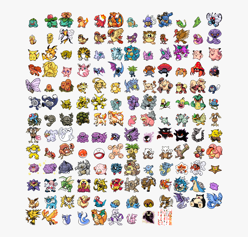 Pokemon Yellow Sprites Recolored, HD Png Download, Free Download