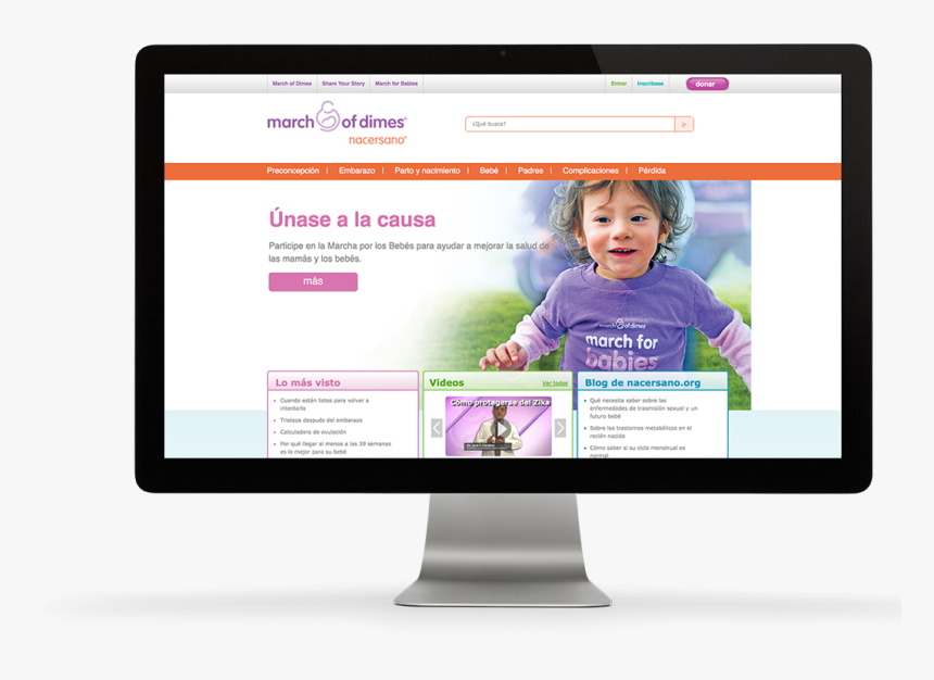 The March Of Dimes Website - Led-backlit Lcd Display, HD Png Download, Free Download