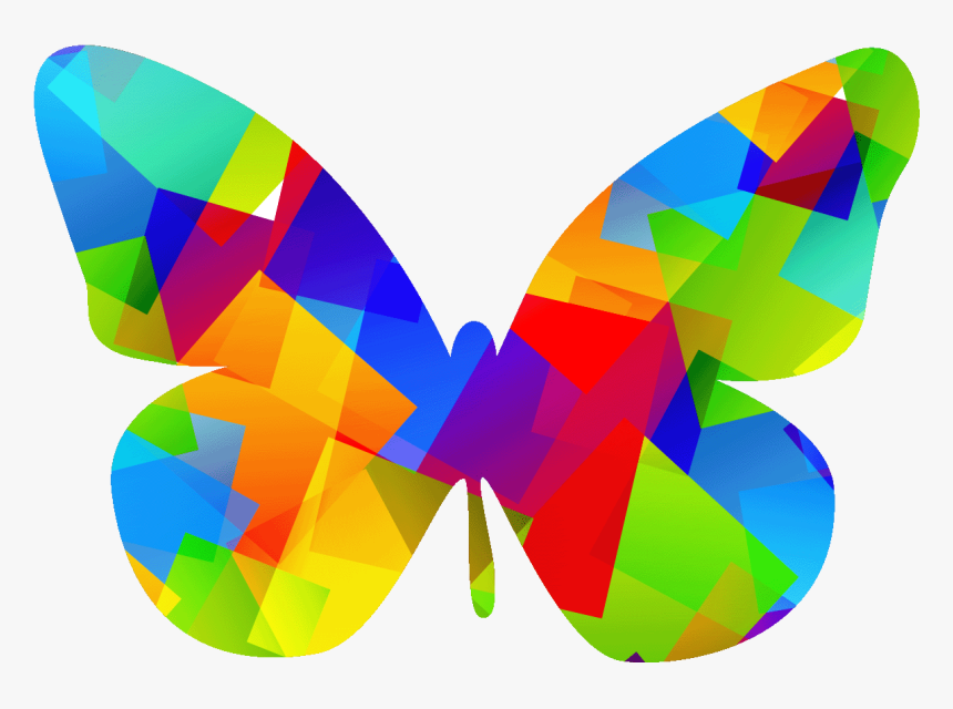 Sticker Papillon Pop Art Multicolore Ambiance Sticker - Pop Art Of A Butterfly, HD Png Download, Free Download