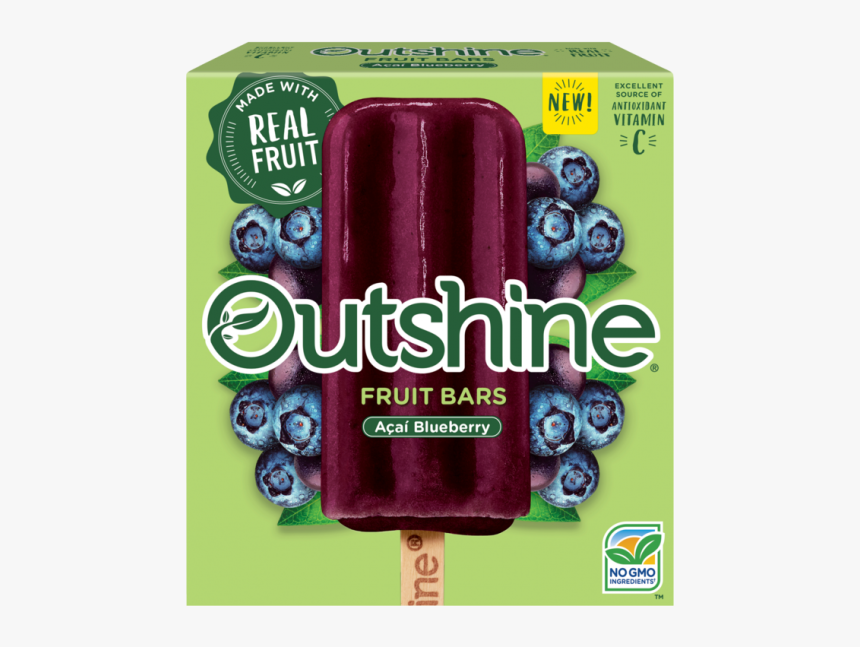 Outshine Acai Blueberry Frozen Fruit Bars Refreshing - Outshine Fruit Bars, HD Png Download, Free Download