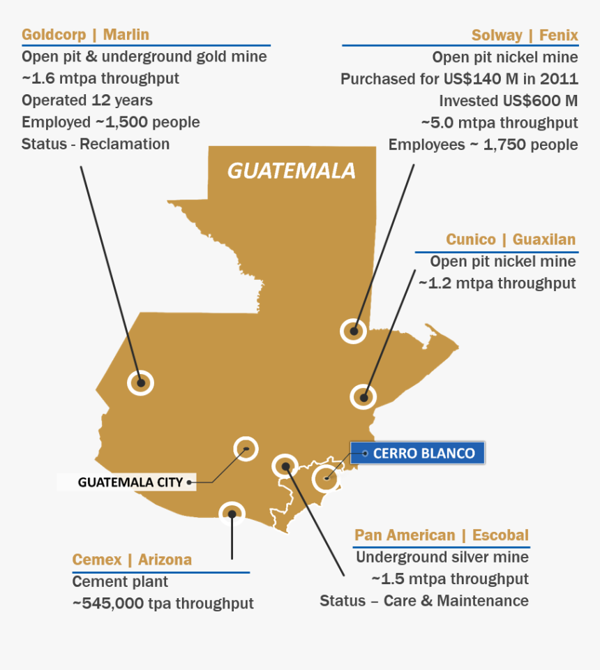 Cerro Blanco Gold Project - Map Of Guatemala, HD Png Download, Free Download