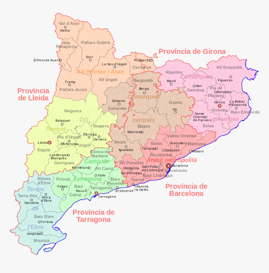 Administrative Division Of Catalonia, HD Png Download, Free Download