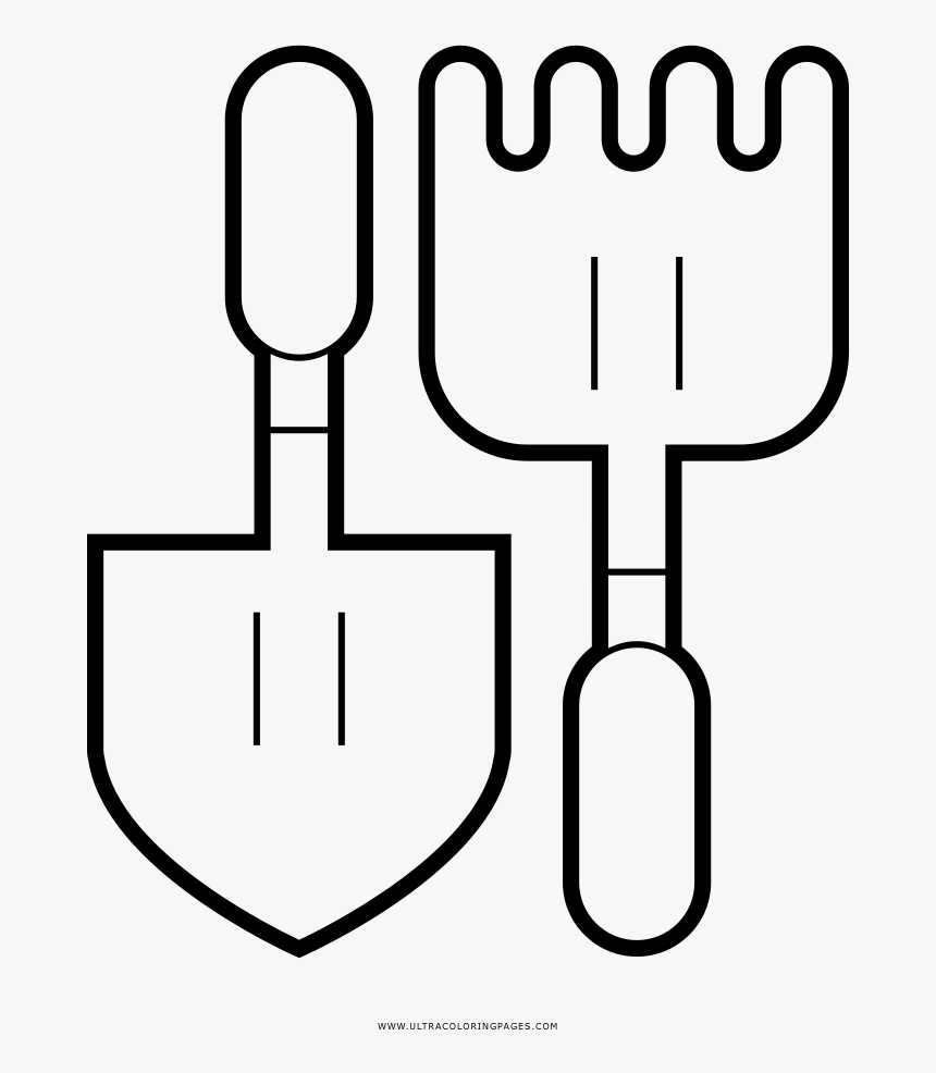 Gardening Tools Coloring Page - Tô Màu Dụng Cụ Nghề Nông, HD Png Download, Free Download