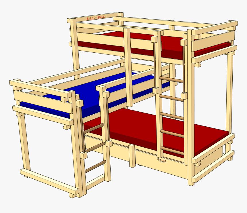 Triple Bunk Bed Type 1a - 3er Hochbett, HD Png Download, Free Download